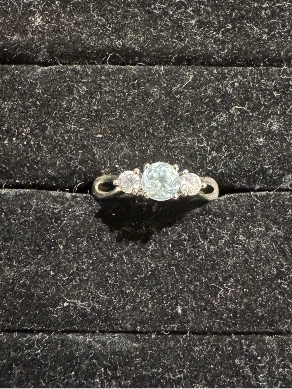 Ross-Simons 925 Sterling Silver Blue Topaz & CZ Ring